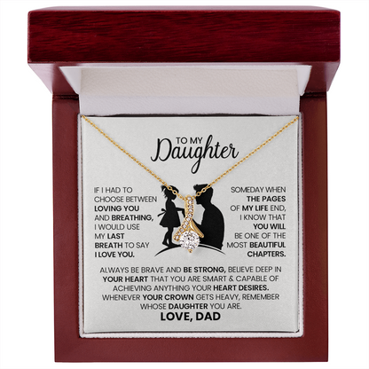 Alluring Beauty Necklace for Daughter from Dad – With Heartfelt Message Card and Gift Box