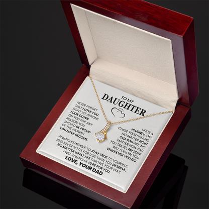 Alluring Beauty Necklace To My Daughter with Heartfelt Message Card