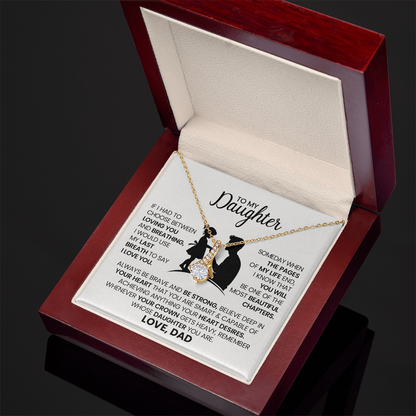 Alluring Beauty Necklace for Daughter from Dad – With Heartfelt Message Card and Gift Box