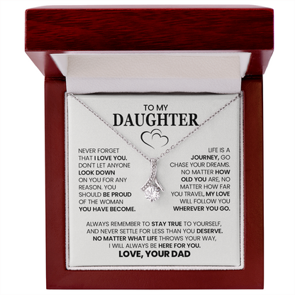 Alluring Beauty Necklace To My Daughter with Heartfelt Message Card