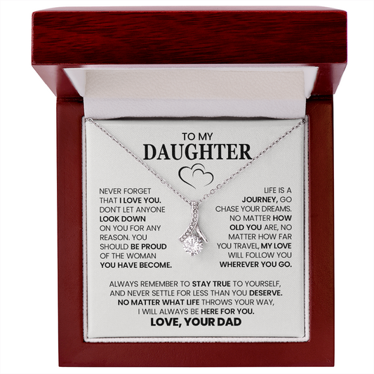 Alluring Beauty Necklace To My Daughter with Heartfelt Message Card