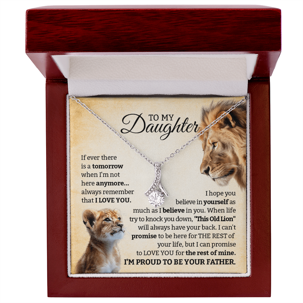 Alluring Beauty Necklace for Daughter – Lion Heart Message Card