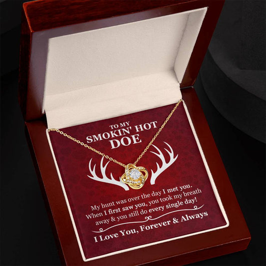 Love Knot Necklace for Her – Romantic Valentine Gift with Luxury Box, Symbol of Forever Love