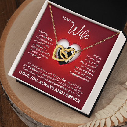 Interlocking Hearts Necklace for Wife – Romantic Love Gift with Message Card, Forever Love Jewelry for Her