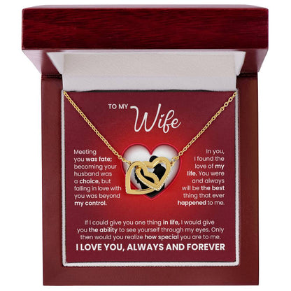 Interlocking Hearts Necklace for Wife – Romantic Love Gift with Message Card, Forever Love Jewelry for Her