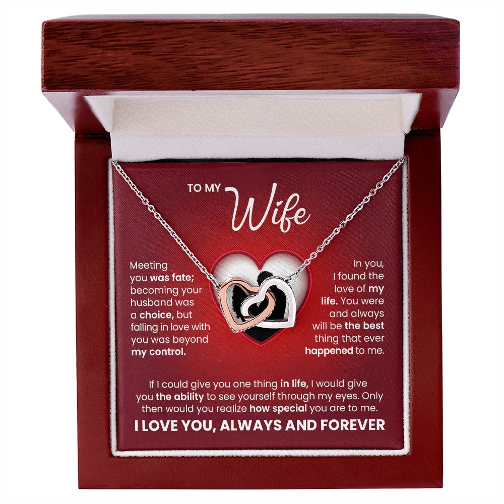 Interlocking Hearts Necklace for Wife – Romantic Love Gift with Message Card, Forever Love Jewelry for Her