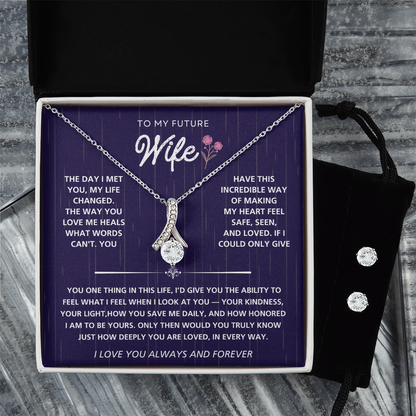 Alluring Beauty Necklace & Earring Set for Future Wife – Gift Box
