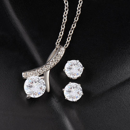 Alluring Beauty Necklace & Earring Set for Future Wife – Gift Box