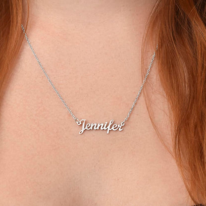 Personalized Graduation Name Necklace with Inspirational Message Card – Custom Gift for Her