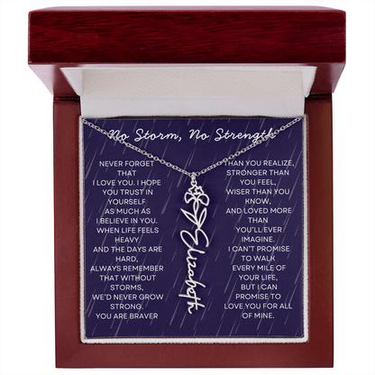 Custom Birth Flower Name Necklace with Message Card – Personalized Gift for Her