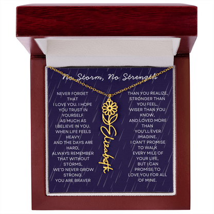 Custom Birth Flower Name Necklace with Message Card – Personalized Gift for Her