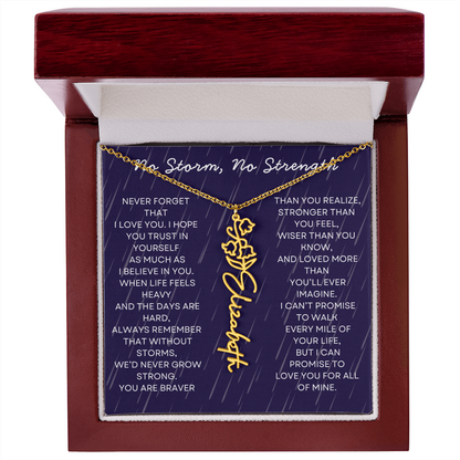 Custom Birth Flower Name Necklace with Message Card – Personalized Gift for Her