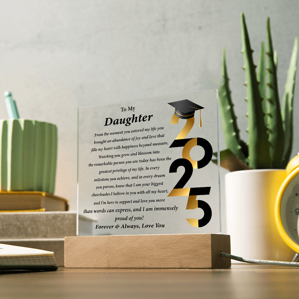 Graduate Acrylic Plaque for Daughter – Class of 2025 Gift from Parents