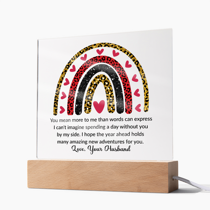 To My Wife Acrylic Plaque – Romantic Gift from Husband