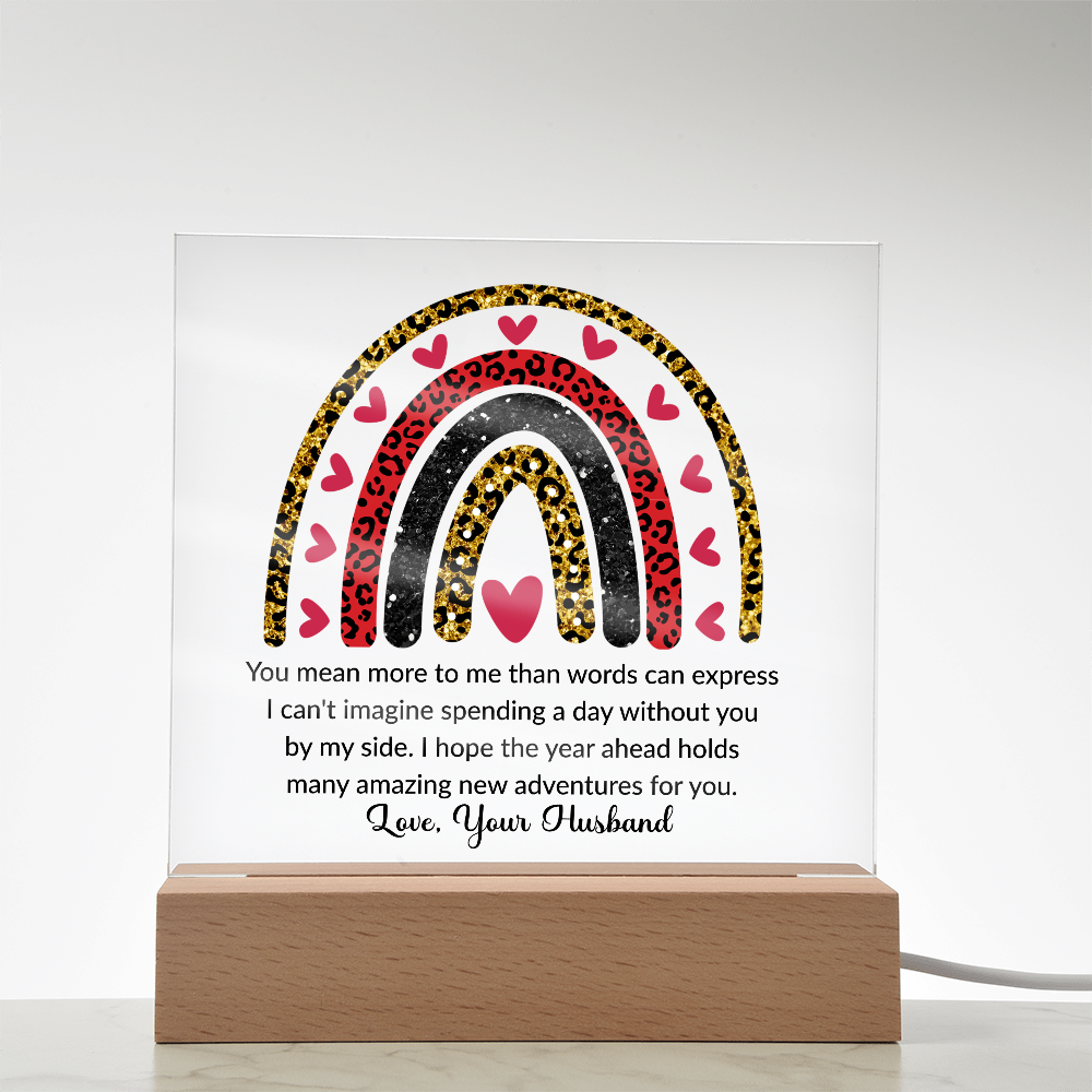 To My Wife Acrylic Plaque – Romantic Gift from Husband
