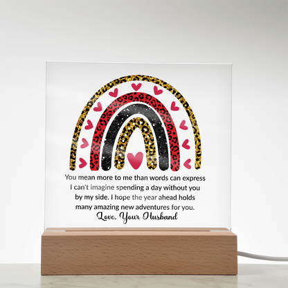 To My Wife Acrylic Plaque – Romantic Gift from Husband