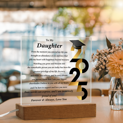 Graduate Acrylic Plaque for Daughter – Class of 2025 Gift from Parents