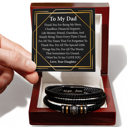 Love You Forever Bracelet for Dad – From Daughter | Sentimental Men's Keepsake Gift