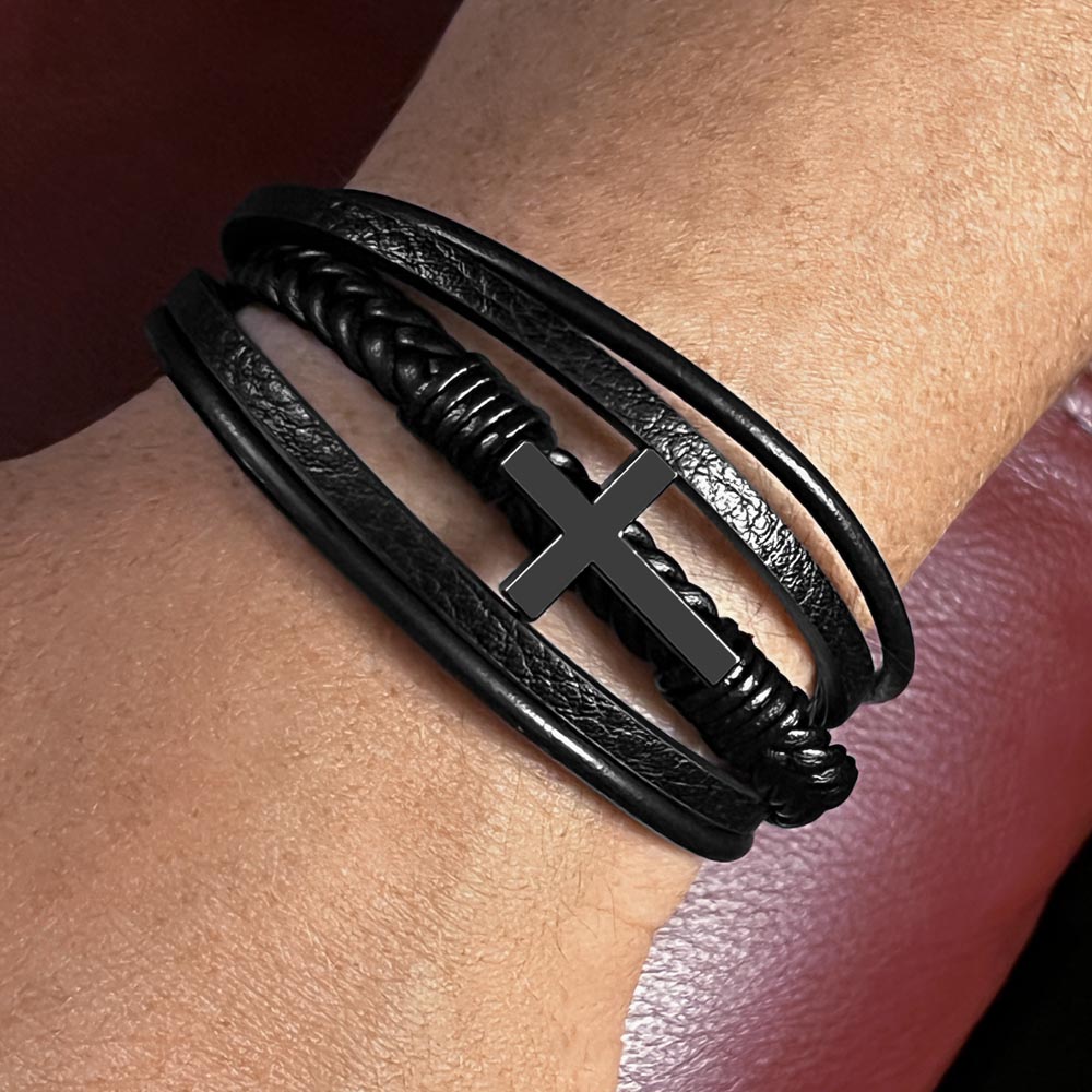 Men's Cross Bracelet with Message Card – Gift from Grandma to Grandson