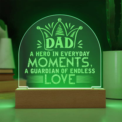 To My Dad – Engraved Acrylic LED Plaque with Crown Design