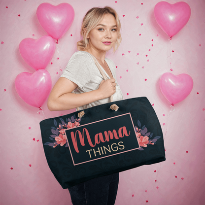 To My Mom, Stylish Floral Mama Tote Bag – Mama Things Carryall Bag for Moms On-the-Go