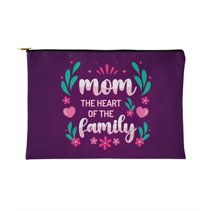 Mom – The Heart of the Family Fabric Zippered Pouch Gift