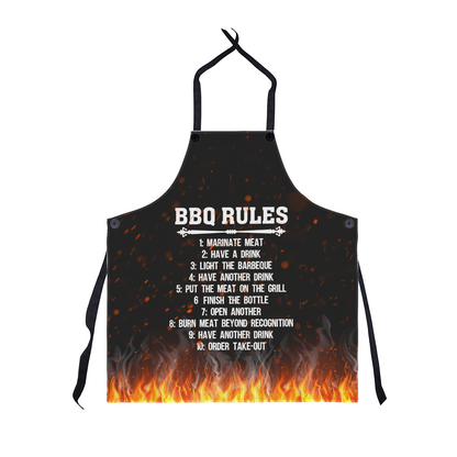 🔥 BBQ Rules Funny Grilling Apron for Men – Gag Gift for Dads, Grill Masters & Backyard Chefs