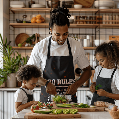 🔥 BBQ Rules Funny Grilling Apron for Men – Gag Gift for Dads, Grill Masters & Backyard Chefs