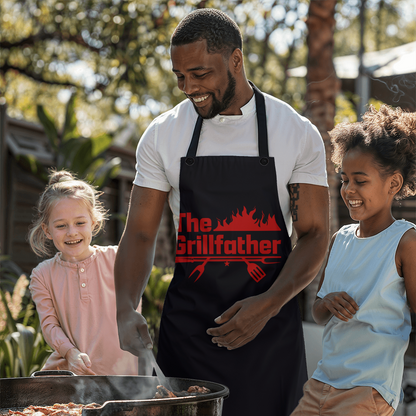 The GrillFather BBQ Apron – Funny Father's Day Gift for Dads Who Rule the Grill