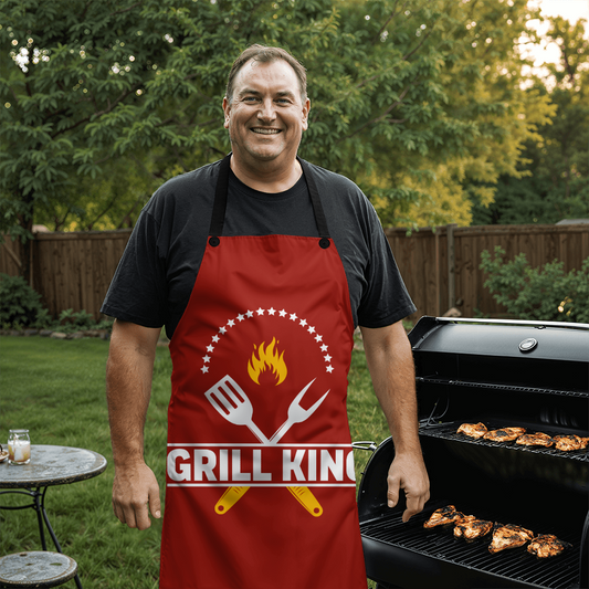 Grill King Apron – Funny BBQ Apron for Dads, Husbands & Grill Masters