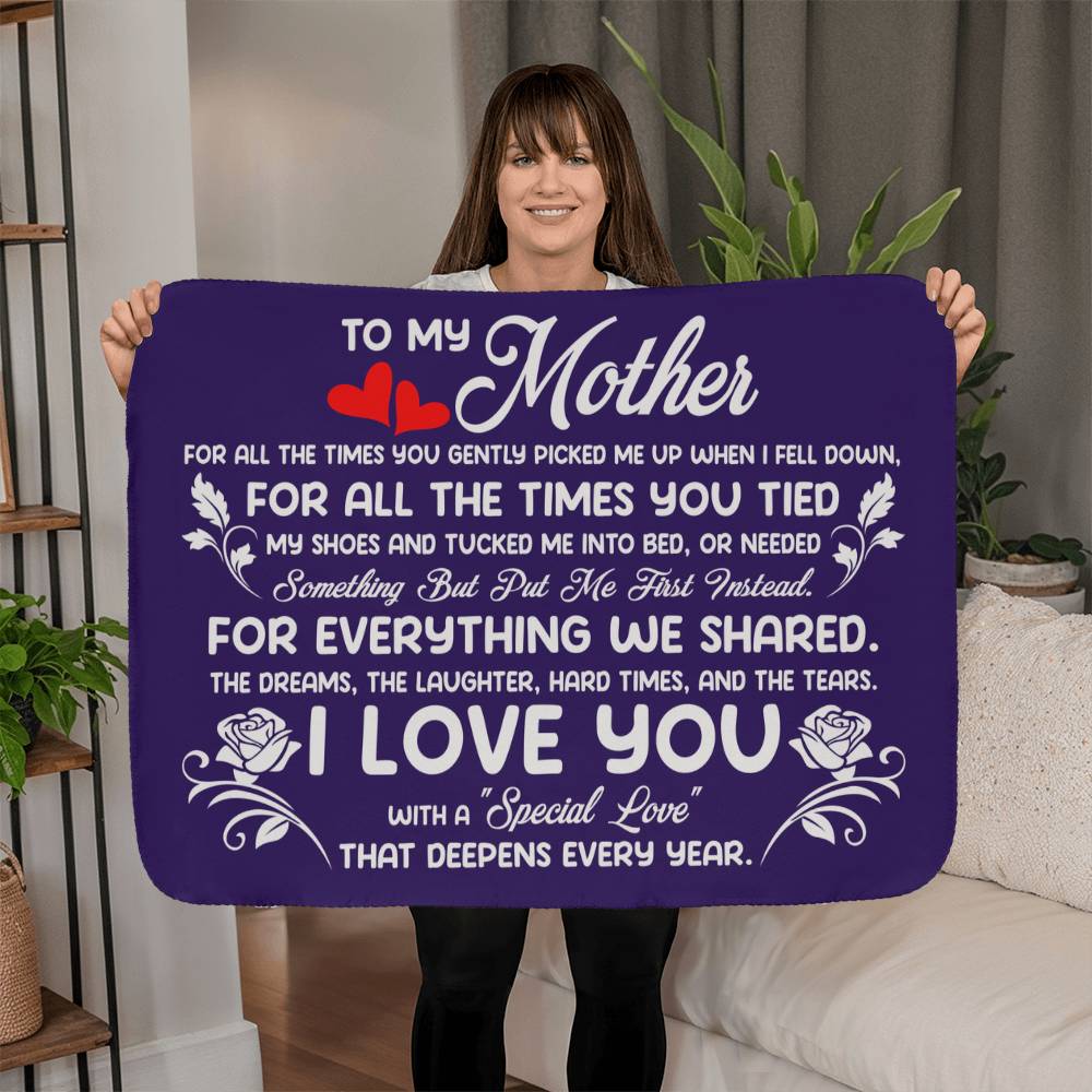 To My Mother Sherpa Fleece Blanket Heartfelt Poem Gift