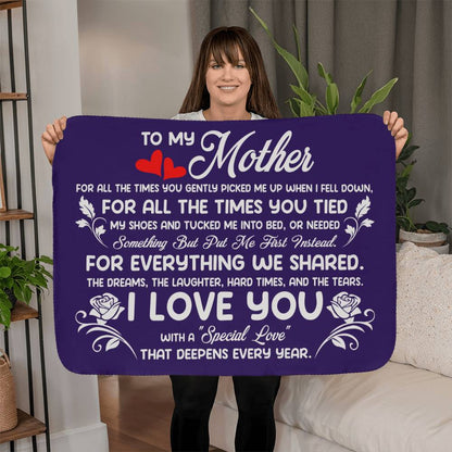 To My Mother Sherpa Fleece Blanket Heartfelt Poem Gift
