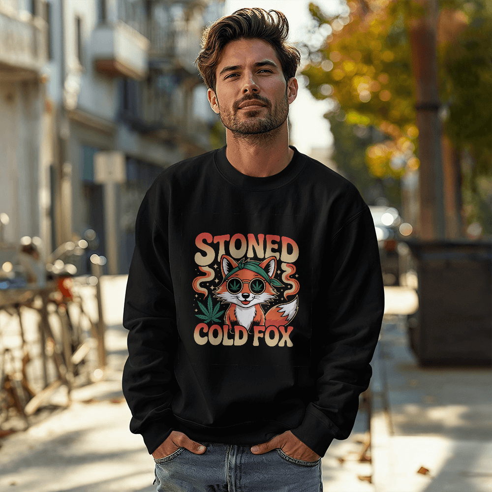Stoned Cold Fox 4/20 Sweatshirt – Funny Weed Fox Stoner Gift