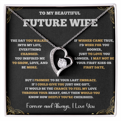Forever Love Necklace for Future Wife – Romantic Gift with Heartfelt Message Card