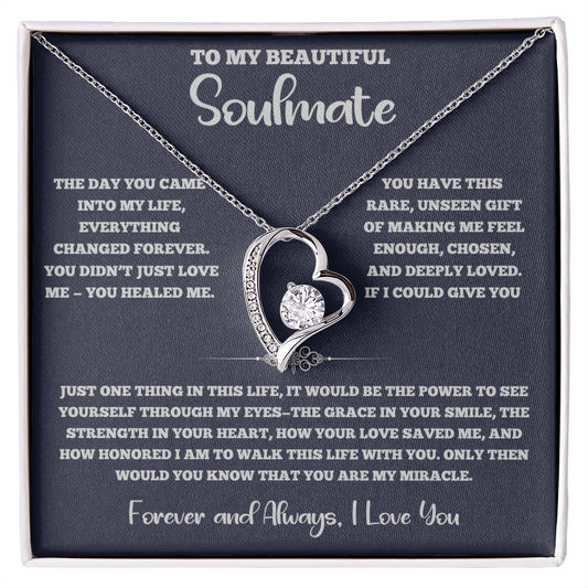 Forever Love Necklace for Soulmate – Romantic Gift with Heartfelt Message Card