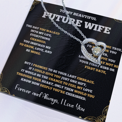 Forever Love Necklace for Future Wife – Romantic Gift with Heartfelt Message Card