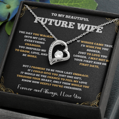 Forever Love Necklace for Future Wife – Romantic Gift with Heartfelt Message Card