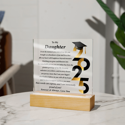 Graduate Acrylic Plaque for Daughter – Class of 2025 Gift from Parents