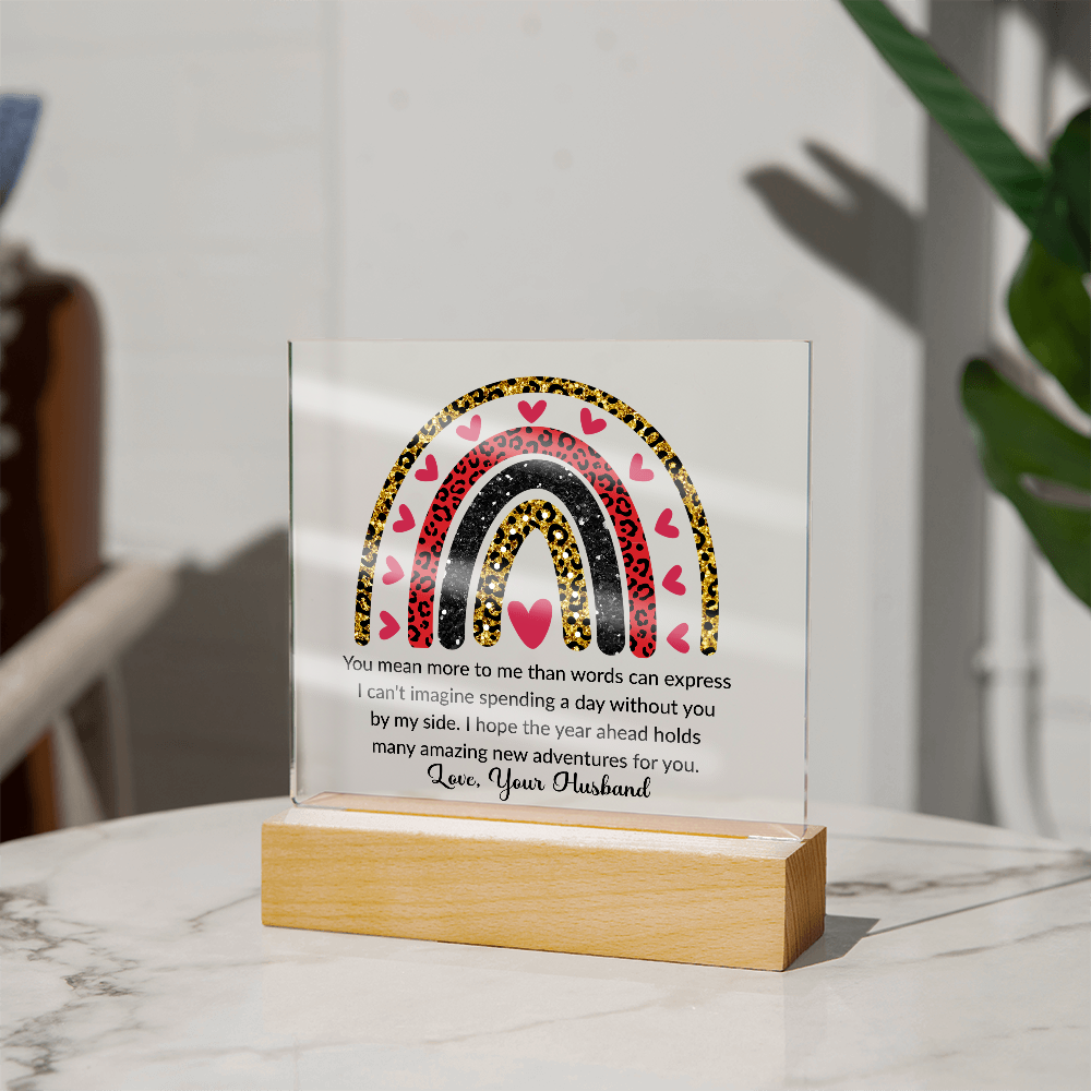 To My Wife Acrylic Plaque – Romantic Gift from Husband
