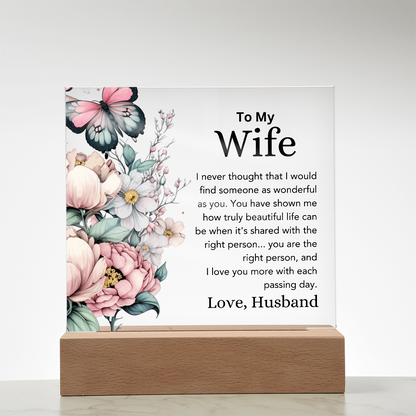 To My Wife – Color-Changing Acrylic Plaque from Husband"