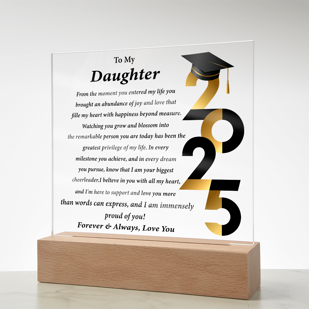 Graduate Acrylic Plaque for Daughter – Class of 2025 Gift from Parents