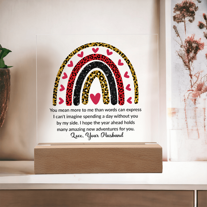 To My Wife Acrylic Plaque – Romantic Gift from Husband