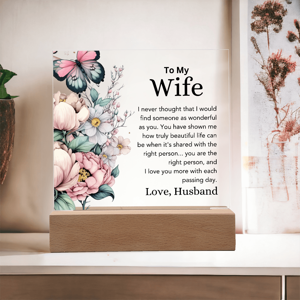 To My Wife – Color-Changing Acrylic Plaque from Husband"
