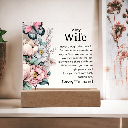 To My Wife – Color-Changing Acrylic Plaque from Husband"