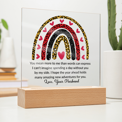 To My Wife Acrylic Plaque – Romantic Gift from Husband