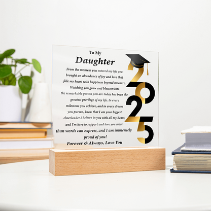 Graduate Acrylic Plaque for Daughter – Class of 2025 Gift from Parents