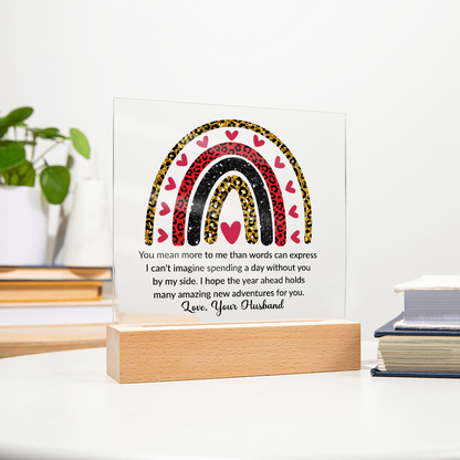 To My Wife Acrylic Plaque – Romantic Gift from Husband