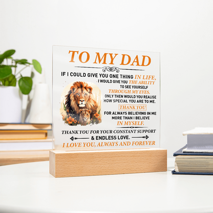 To My Dad – Lion & Cub Personalized Father's Day Acrylic Plaque