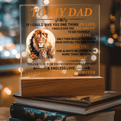 To My Dad – Lion & Cub Personalized Father's Day Acrylic Plaque