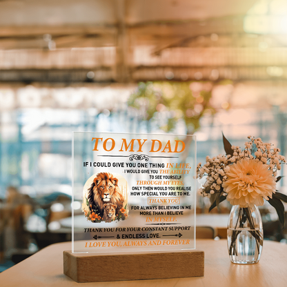 To My Dad – Lion & Cub Personalized Father's Day Acrylic Plaque